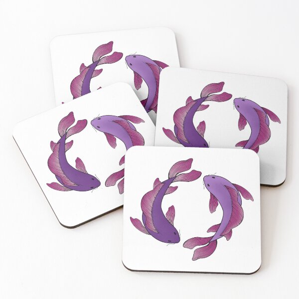 Item preview, koi fish - purple and pink designed and sold by Kiniusia.