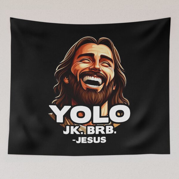 Item preview, YOLO JK BRB Jesus designed and sold by plushism.