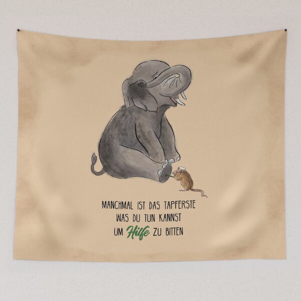 Item preview, Mouse helps elephant: saying for more bravery designed and sold by InkofNocturna.