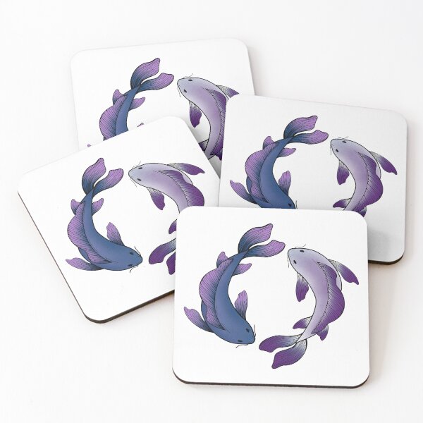 Item preview, koi fish - blue and purple designed and sold by Kiniusia.