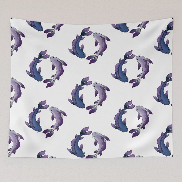 Item preview, koi fish - blue and purple designed and sold by Kiniusia.