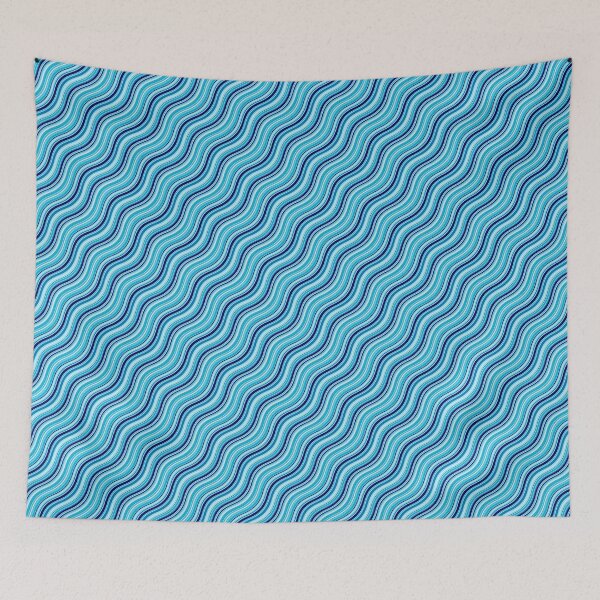 Item preview, Blue White & Navy Parallel Wave Lines Infinity Pattern designed and sold by Alchemy-A-La-G.