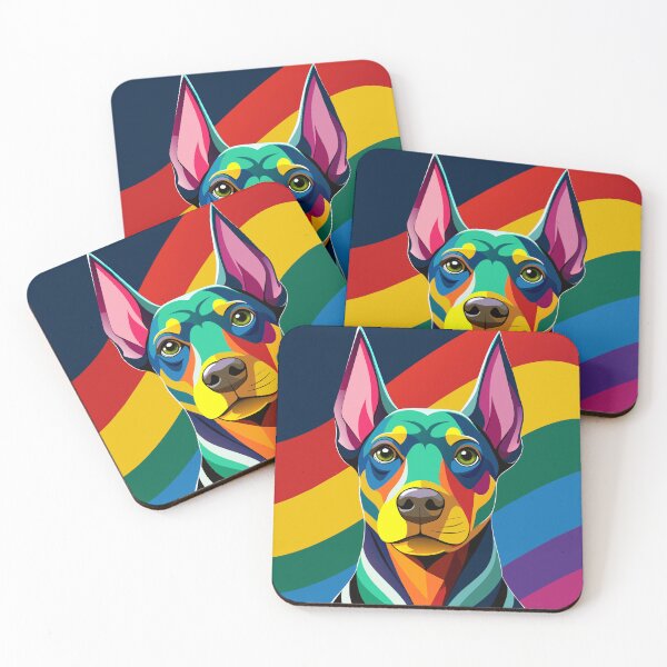 Item preview, Own a Captivating Masterpiece: Colorful Pop Art Collage of a Doberman Dog Celebrating Pride Colors! Experience the Exquisite Craftsmanship of a Talented Mixed Media Artist in this Stunning Creation designed and sold by Rosa Elena Albornoz Mendez.