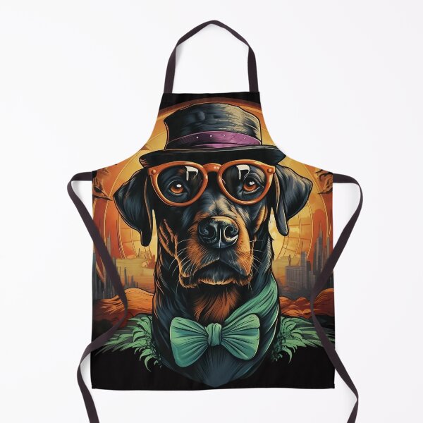 Item preview, Doberman Dog With Hat And Glasses Art, designed and sold by Obsidian Ink by Wilshire.