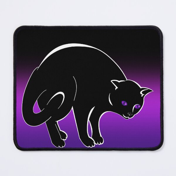 Item preview, Faithful/Pounce: Black Cat w/Violet Eyes (Gradient Bkgd) designed and sold by MptR.