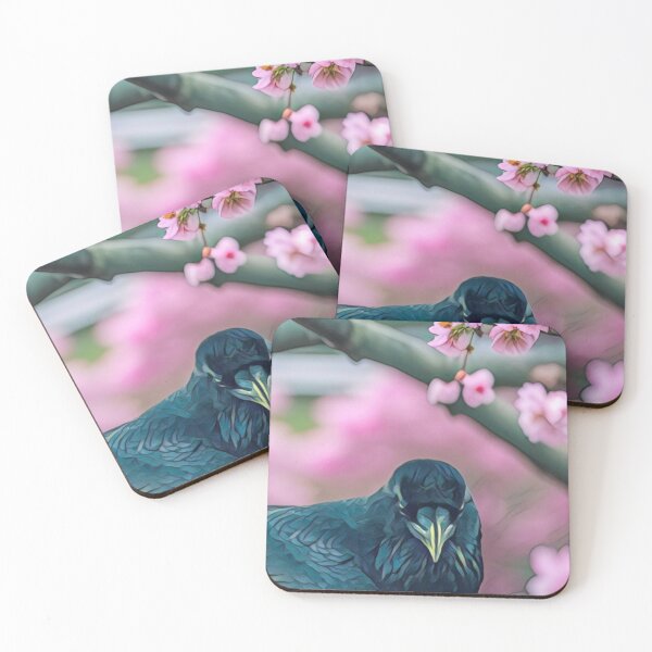 Item preview, Cherry Pink with Handsome Corvid  designed and sold by oh-bi-me.