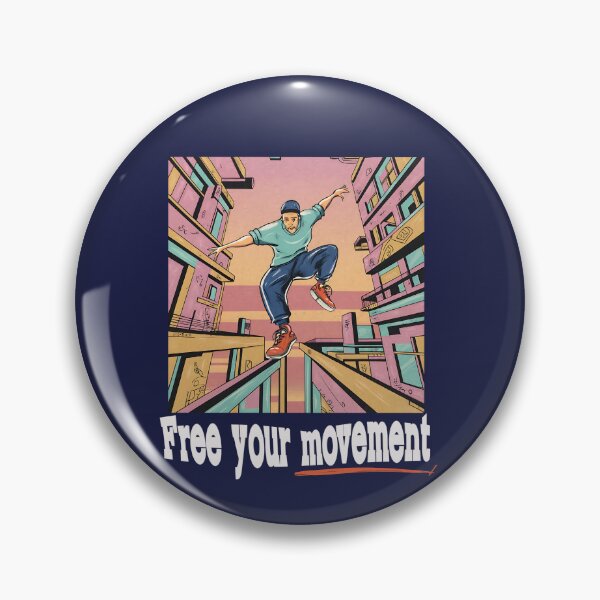 Item preview, Free Your Movement - 90s Nostalgic Parkour Guy Illustration designed and sold by Tecnofa.