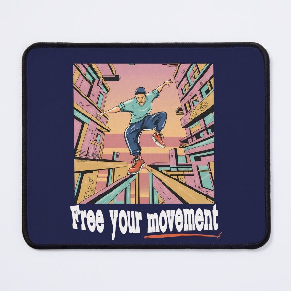 Item preview, Free Your Movement - 90s Nostalgic Parkour Guy Illustration designed and sold by Tecnofa.