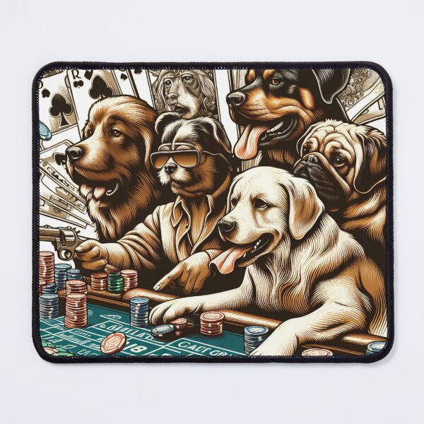 Item preview, Dogs shooting dice designed and sold by obviouslogic.