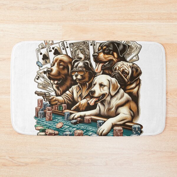 Item preview, Dogs shooting dice designed and sold by obviouslogic.