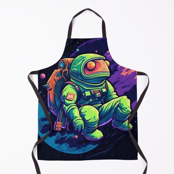 Item preview, Frog Astronaut in Neon Orbit designed and sold by ai-depot.