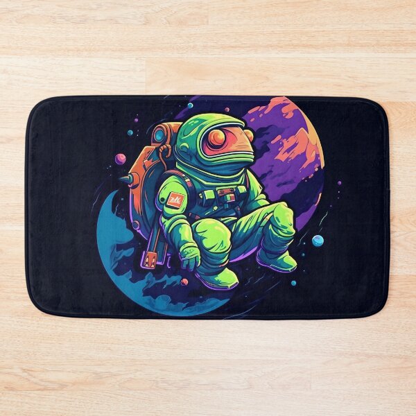Item preview, Frog Astronaut in Neon Orbit designed and sold by ai-depot.