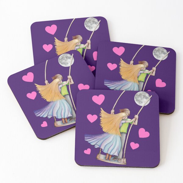 Item preview, Romantic Passionate Couple Swinging High In Moonlit Sky designed and sold by StudioTina.
