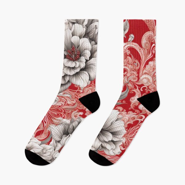 Item preview, Red and white floral designed and sold by Joanne Walsh.