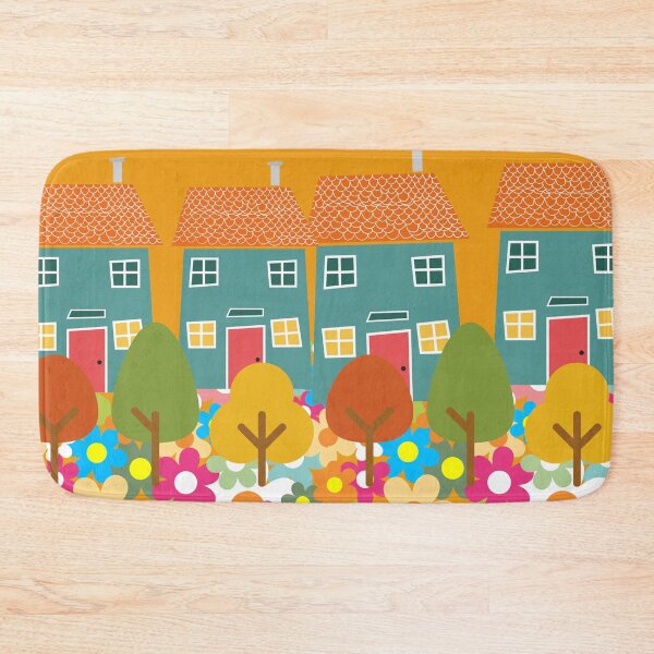 Item preview, Nordic Charm Colorful Houses, Vibrant Trees, and Blossoming Flowers designed and sold by Nordic Heat Co..