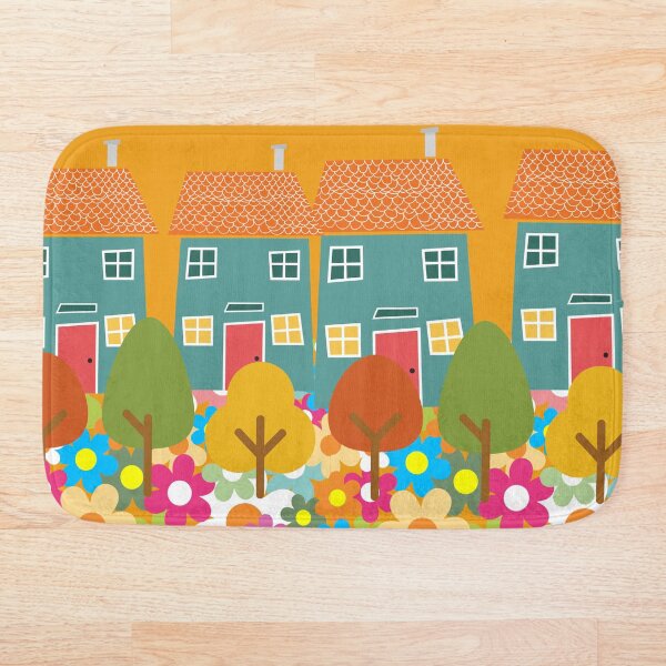 Item preview, Nordic Charm Colorful Houses, Vibrant Trees, and Blossoming Flowers designed and sold by Nordic Heat Co..
