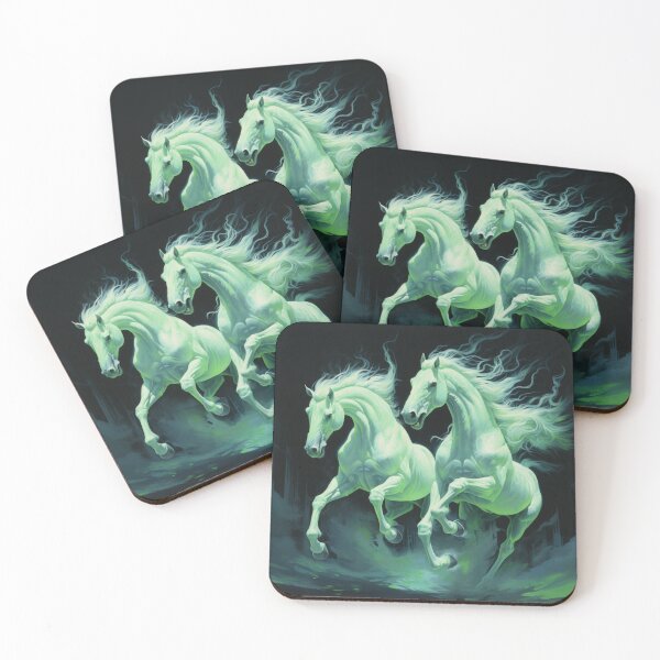 Item preview, Wild neon ghost horses racing into the night designed and sold by liana campbell.