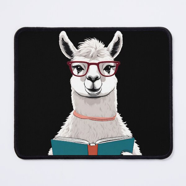 Item preview, Librarian llama Reading A Book, Adorable Llama Bookworm designed and sold by Dabbing Turtle Designs.