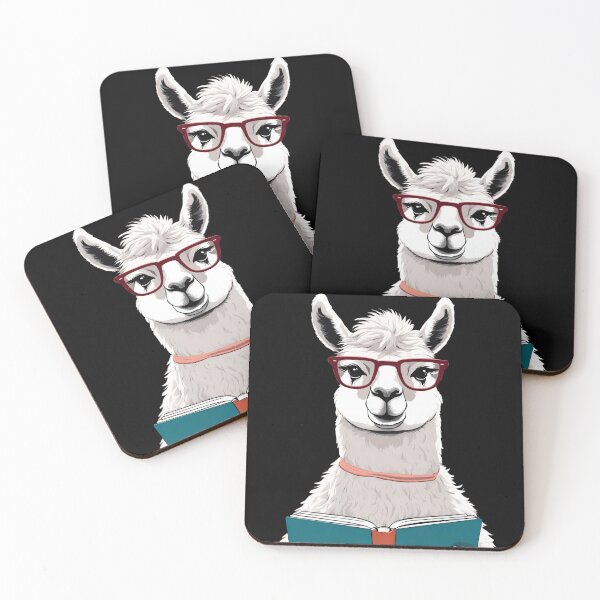 Item preview, Librarian llama Reading A Book, Adorable Llama Bookworm designed and sold by Dabbing Turtle Designs.