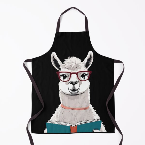 Item preview, Librarian llama Reading A Book, Adorable Llama Bookworm designed and sold by Dabbing Turtle Designs.