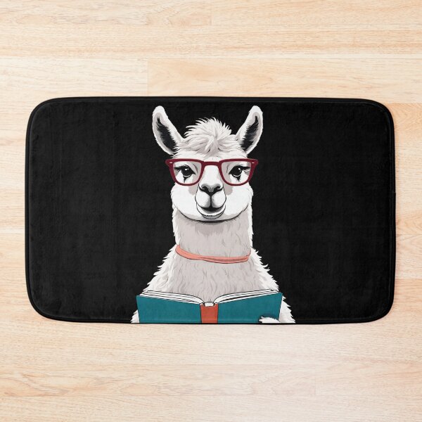 Item preview, Librarian llama Reading A Book, Adorable Llama Bookworm designed and sold by Dabbing Turtle Designs.