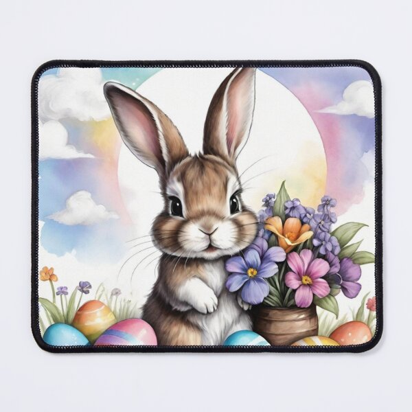 Item preview, Colorful Festive Easter Eggs Easter Bunny Spring Flowers Version 204 designed and sold by DreamingAwake1.