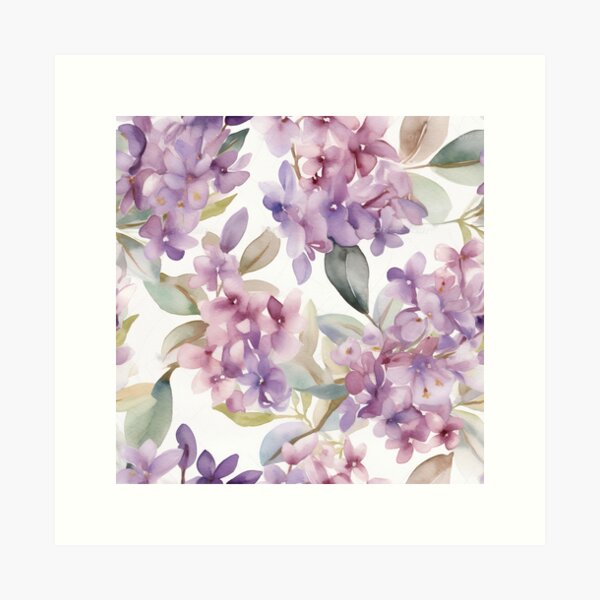 Item preview, lilac flowers, watercolor  designed and sold by elegantpaterns.