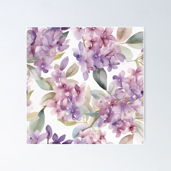 Item preview, lilac flowers, watercolor  designed and sold by elegantpaterns.