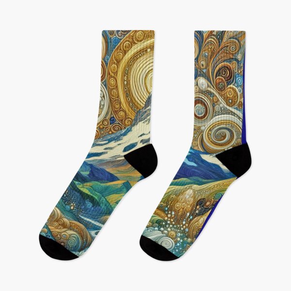 Item preview, Taranaki Mountain as though painted by Gustav Klimt designed and sold by CristalleLisa.