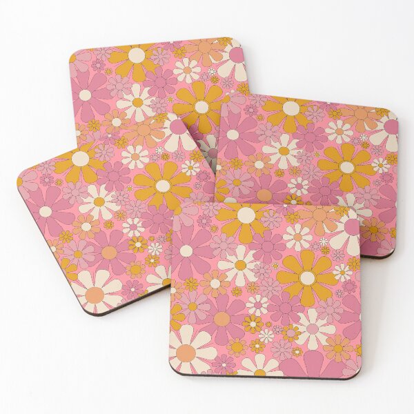 Item preview, Groovy Pink Retro Garden Flowers 60s 70s Floral Pattern designed and sold by kierkegaard.