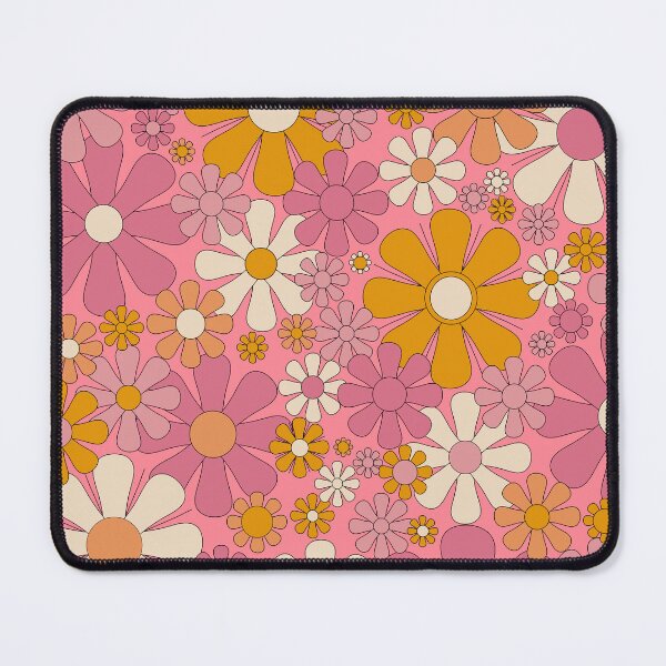 Item preview, Groovy Pink Retro Garden Flowers 60s 70s Floral Pattern designed and sold by kierkegaard.