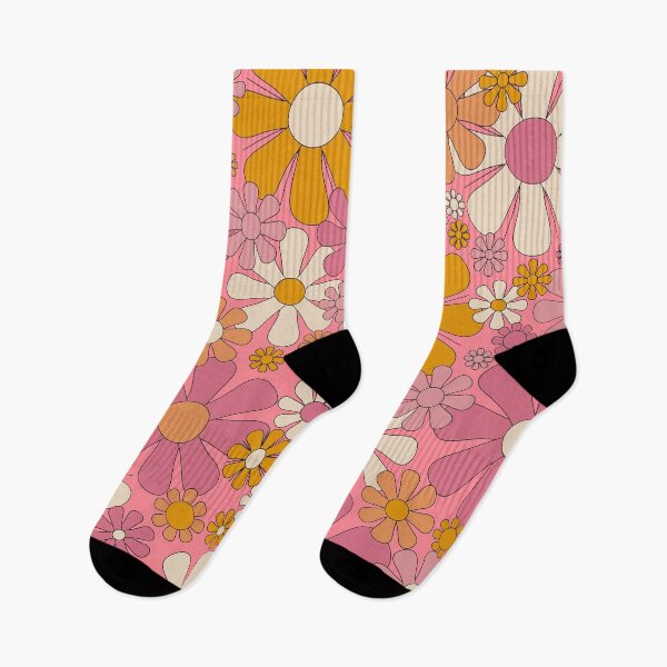 Item preview, Groovy Pink Retro Garden Flowers 60s 70s Floral Pattern designed and sold by kierkegaard.