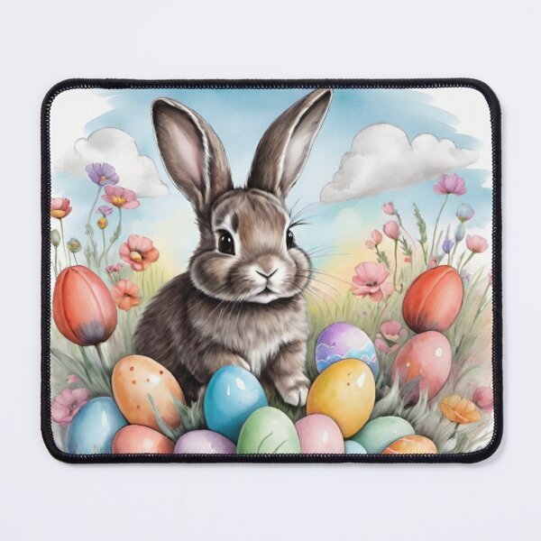 Item preview, Colorful Festive Easter Eggs Easter Bunny Spring Flowers Version 205 designed and sold by DreamingAwake1.