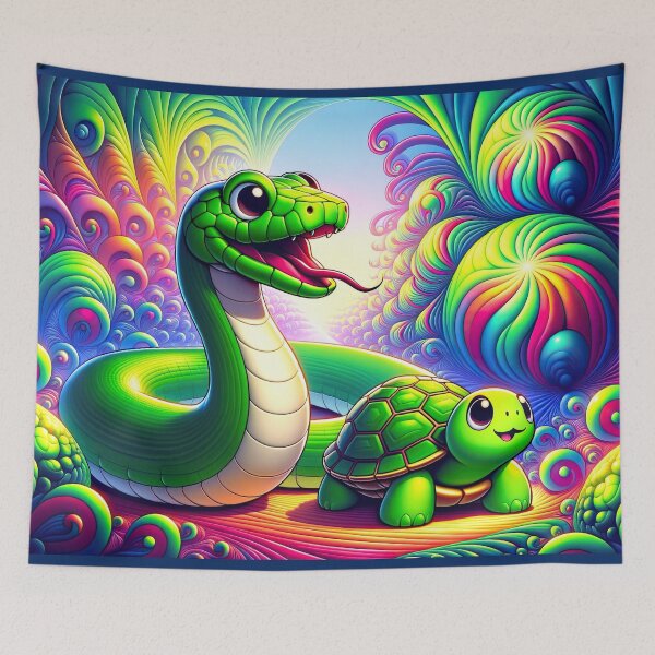 Item preview, Psychedelic Python Pals: Journey Through Fractal Visions designed and sold by TuringTacoTales.