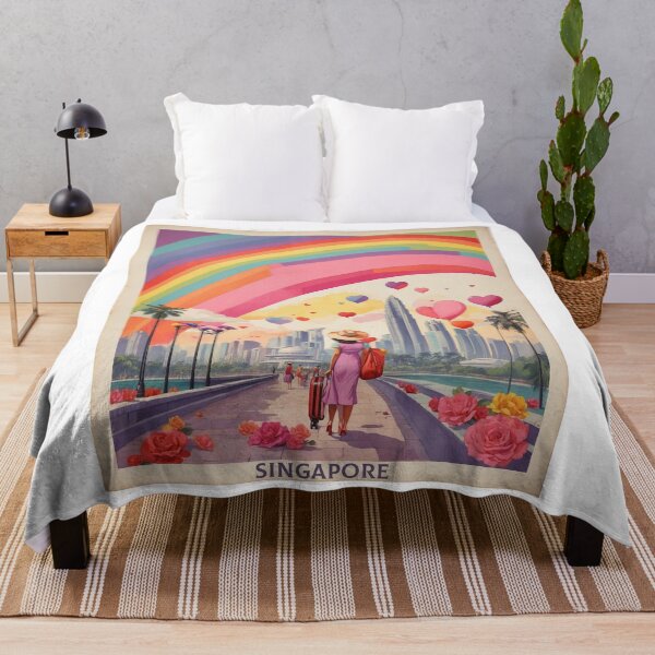 Item preview, Valentines Day LGBT Singapore Tourism Vintage Poster designed and sold by TravelersGems.