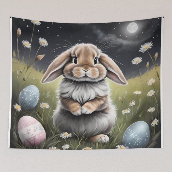 Item preview, Colorful Festive Easter Eggs Easter Bunny Spring Flowers Version 206 designed and sold by DreamingAwake1.