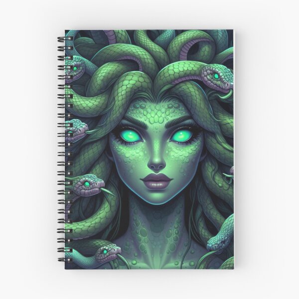 Artikelvorschau, Grüne Medusa mit leuchtenden Augen entworfen und verkauft von CailaStyle.