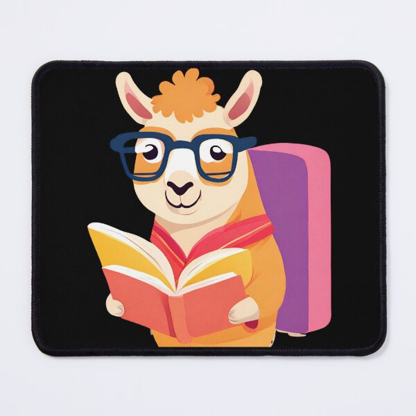 Item preview, Librarian llama Reading A Book, Adorable Llama Bookworm designed and sold by Dabbing Turtle Designs.