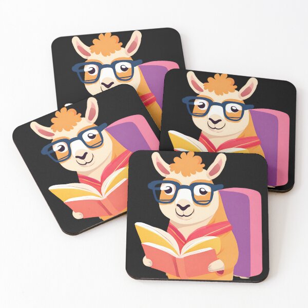 Item preview, Librarian llama Reading A Book, Adorable Llama Bookworm designed and sold by Dabbing Turtle Designs.