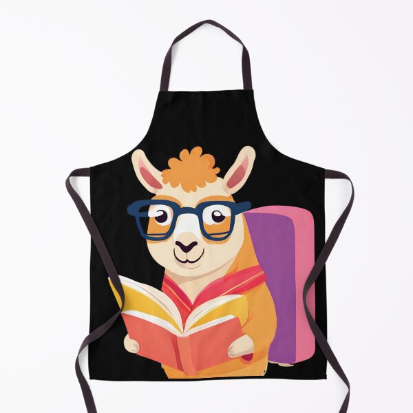 Item preview, Librarian llama Reading A Book, Adorable Llama Bookworm designed and sold by Dabbing Turtle Designs.