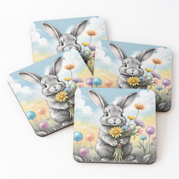 Item preview, Colorful Festive Easter Eggs Easter Bunny Spring Flowers Version 208 designed and sold by DreamingAwake1.