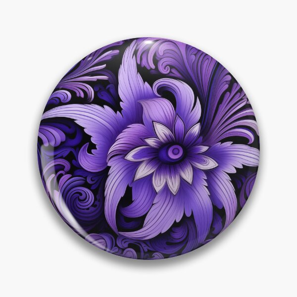 Item preview, Purple Psychedelic Flower Tile designed and sold by TheGlassPortal.