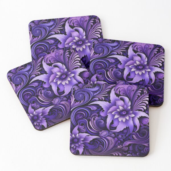 Item preview, Purple Psychedelic Flower Tile designed and sold by TheGlassPortal.