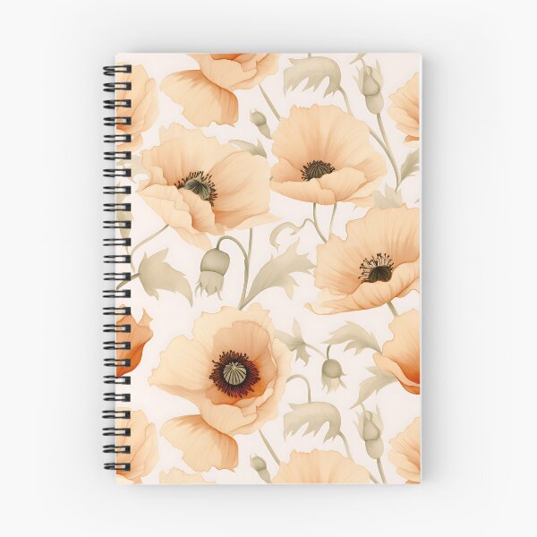 Artikelvorschau, Cottagecore Beige Mohnblumen Botanische Blumen Pastell Wildblumen entworfen und verkauft von fluffstuffgifts.