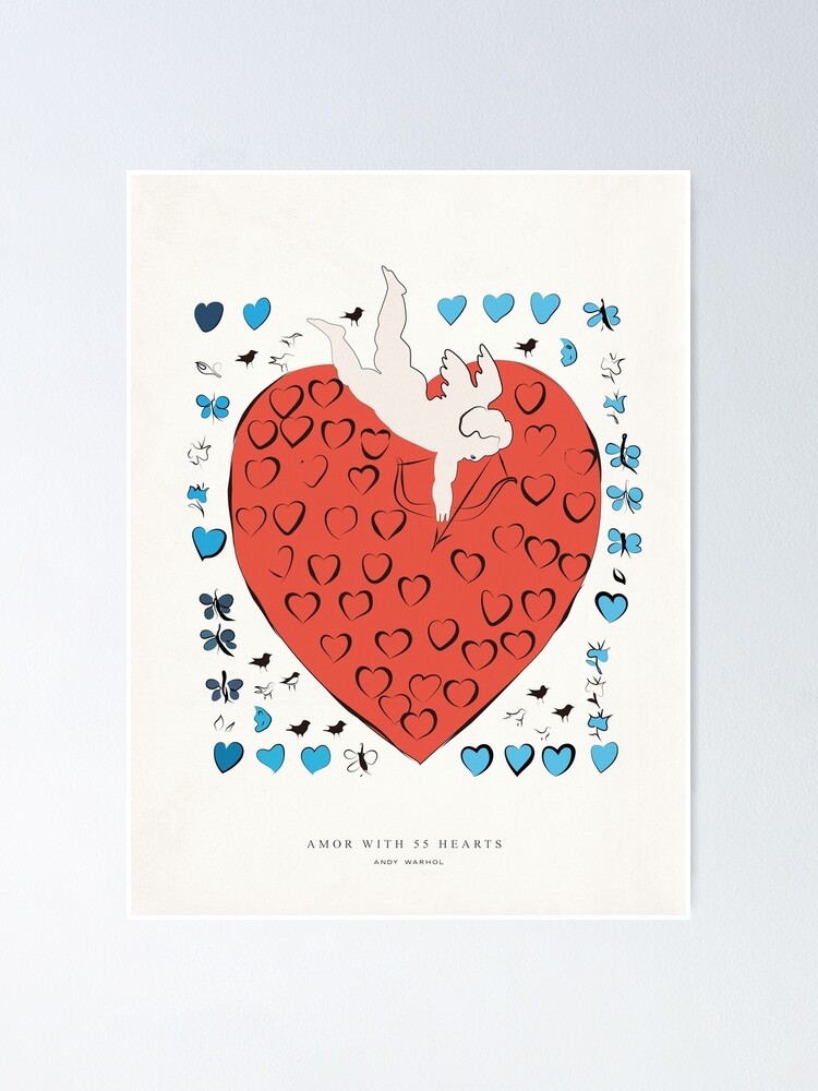 ANDY WARHOL Amor With 55 Hearts | Fashion Illustration | Vintage