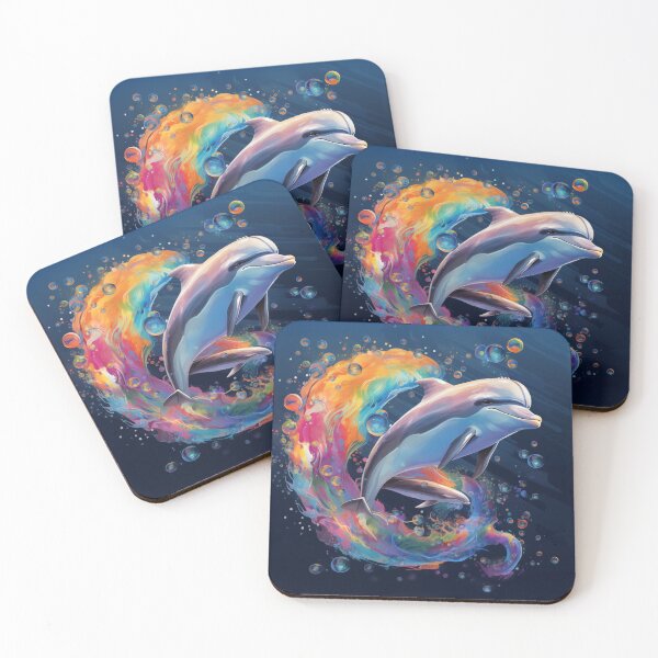 Item preview, Rainbow Dolphin Love designed and sold by TheGlassPortal.