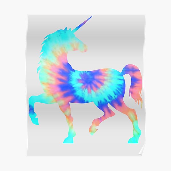 “Tie Dye Unicorn | Colorful Tye Dye Horse Horn” Poster for Sale by