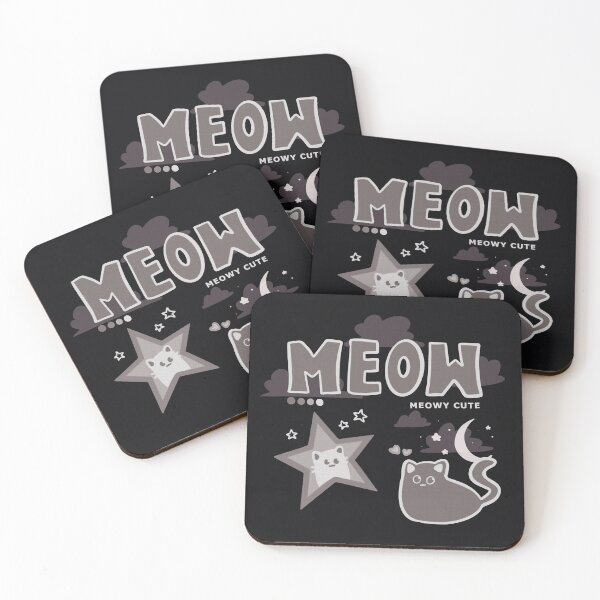 Item preview, MEOW - Meowy Cute! (B&W) designed and sold by sillycattos.