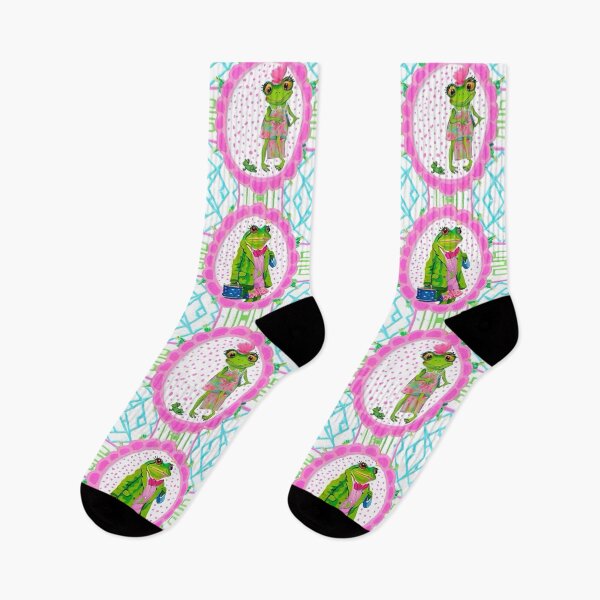 Item preview, Preppy frog doing girly things designed and sold by SophieClimaArt.