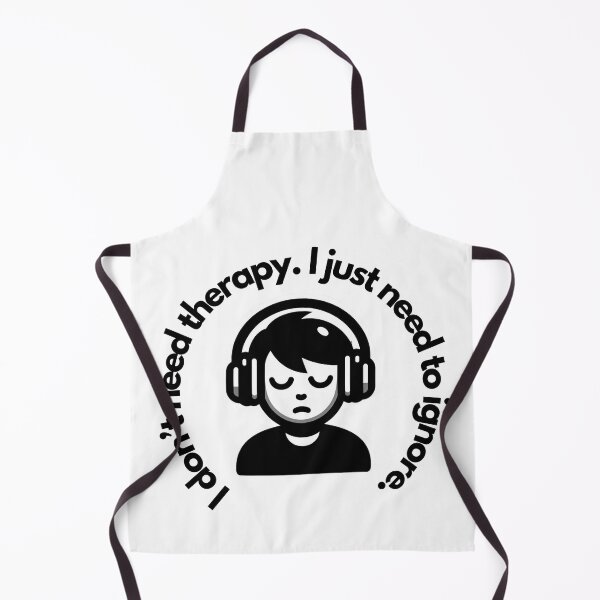Item preview, "I don't need therapy. I just need to ignore." featuring a boy wearing headphones and eyes closed - Cute design on designed and sold by ExtraMessages.
